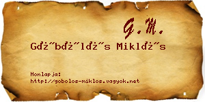 Göbölös Miklós névjegykártya